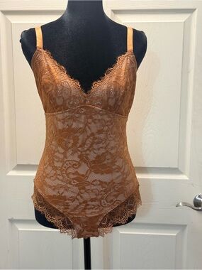 Lace Shapewear Bodysuit in Copper Brown NWOT